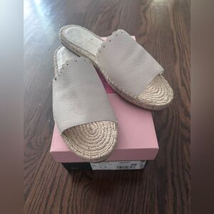 Kate Spade Giovanna Women's White Espadrille Slides Flats Size 8